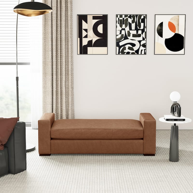 Christopher Knight Home- Zephyrine Faux Leather Ottoman - Brown