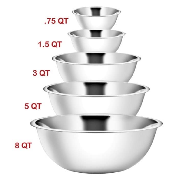  Cuisinart 3-Piece Stainless Steel Mixing Bowls with Nonslip  Base, 1.5qt, 3qt & 5qt: Home & Kitchen