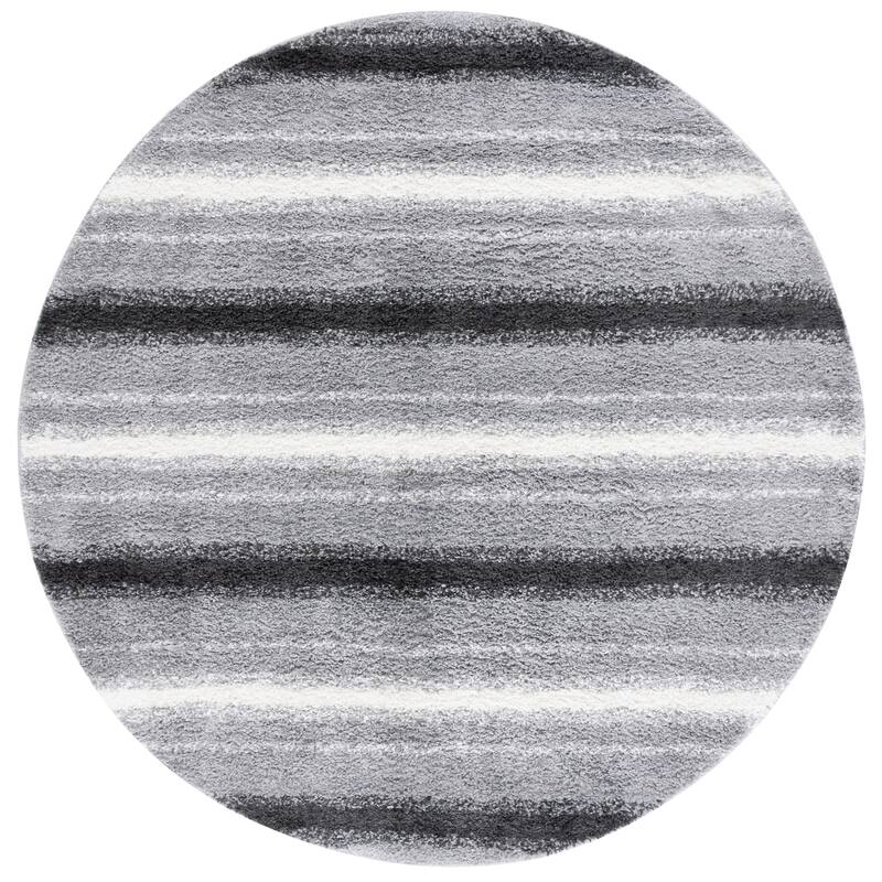 SAFAVIEH Border & Stripe Shag Hammy Modern 1.4-inch Thick