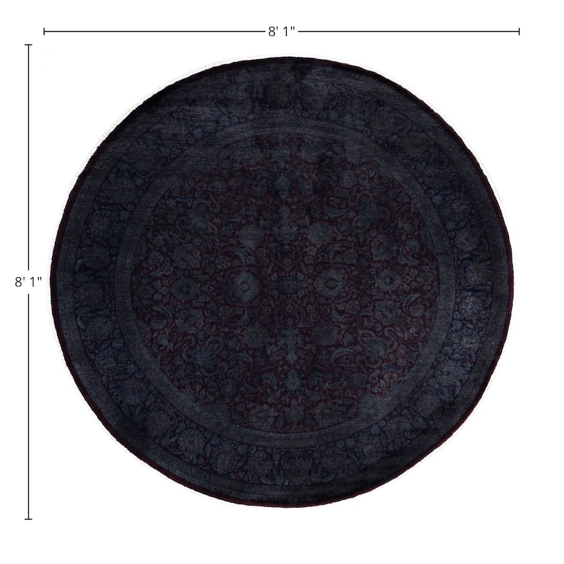 Overdyed One-of-a-Kind Hand-Knotted Area Rug - Black - 8' 1" x 8' 1"
