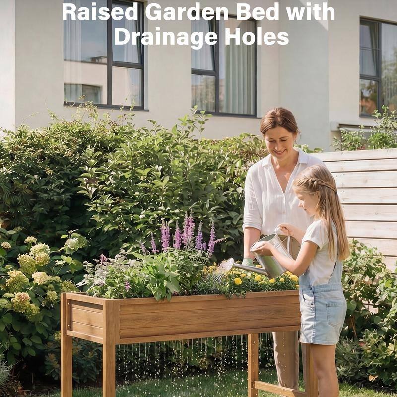 WINSOON All Weather HIPS Raised Garden Bed with Drainage Holes