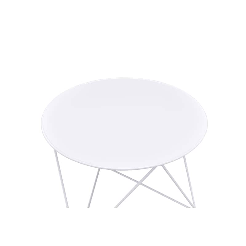 ACME Epidia Round Accent Table in White