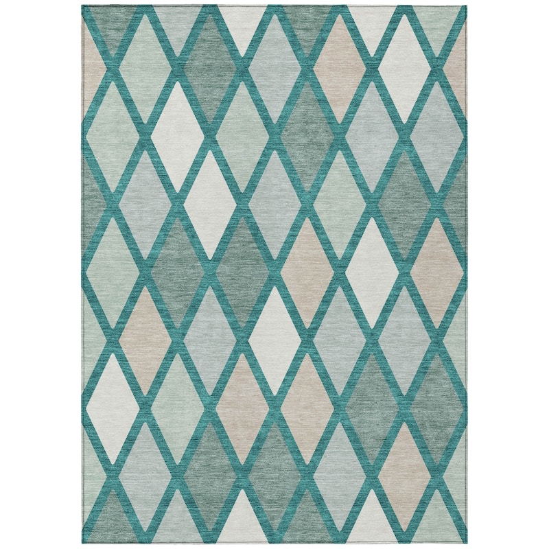 Machine Washable Indoor/ Outdoor Chantille Prism Diamond Rug