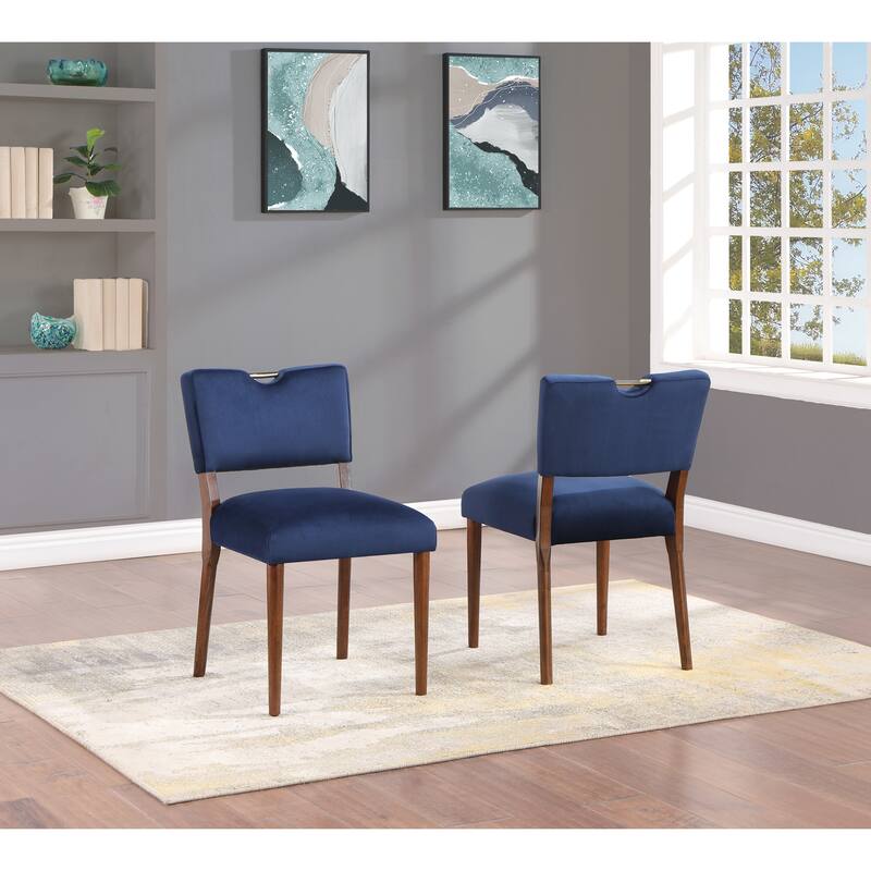 Midnight Faux Leather Dining Chair for Kitchen Counter and Dining Room - Set of 2