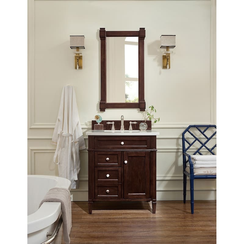 James Martin Vanities Brittany 30" Single Vanity, Burnished Mahogany - 30 x 23.50 x 34