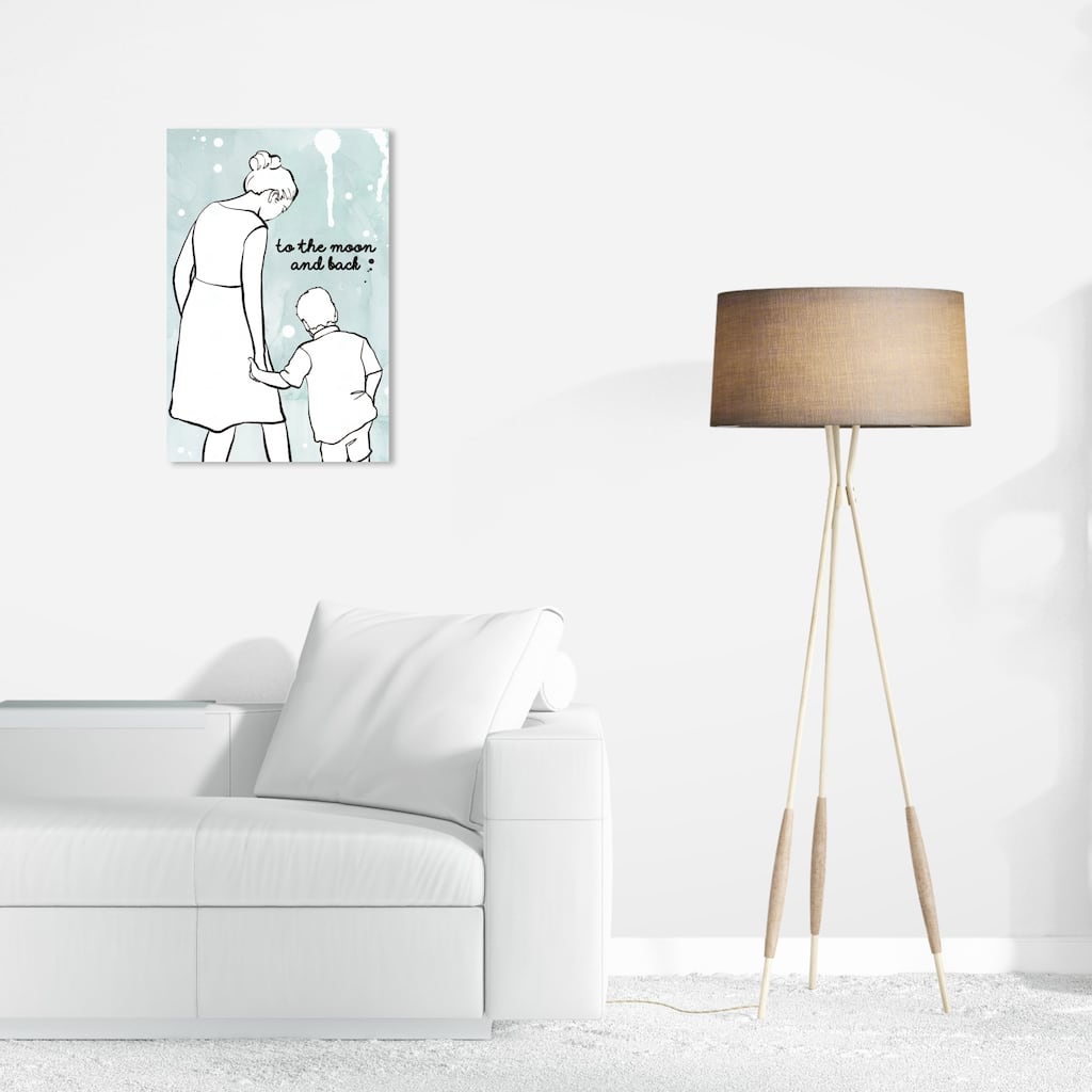 Wynwood Studio Prints Typography and Quotes Mother and Son Green and Modern & Contemporary Wall Art Canvas Print