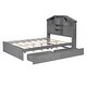 preview thumbnail 15 of 20, Full Size Wood Platform Bed with Storage Headboard and 2 Drawers