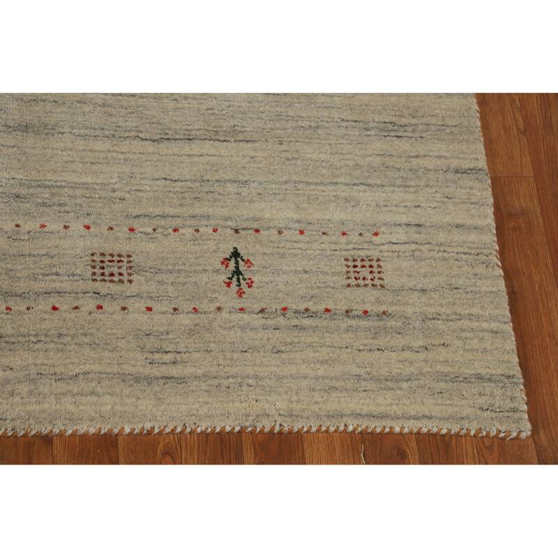Gabbeh Indian Area Rug Hand-Knotted Modern Wool Carpet - 5'1" x 7'10"