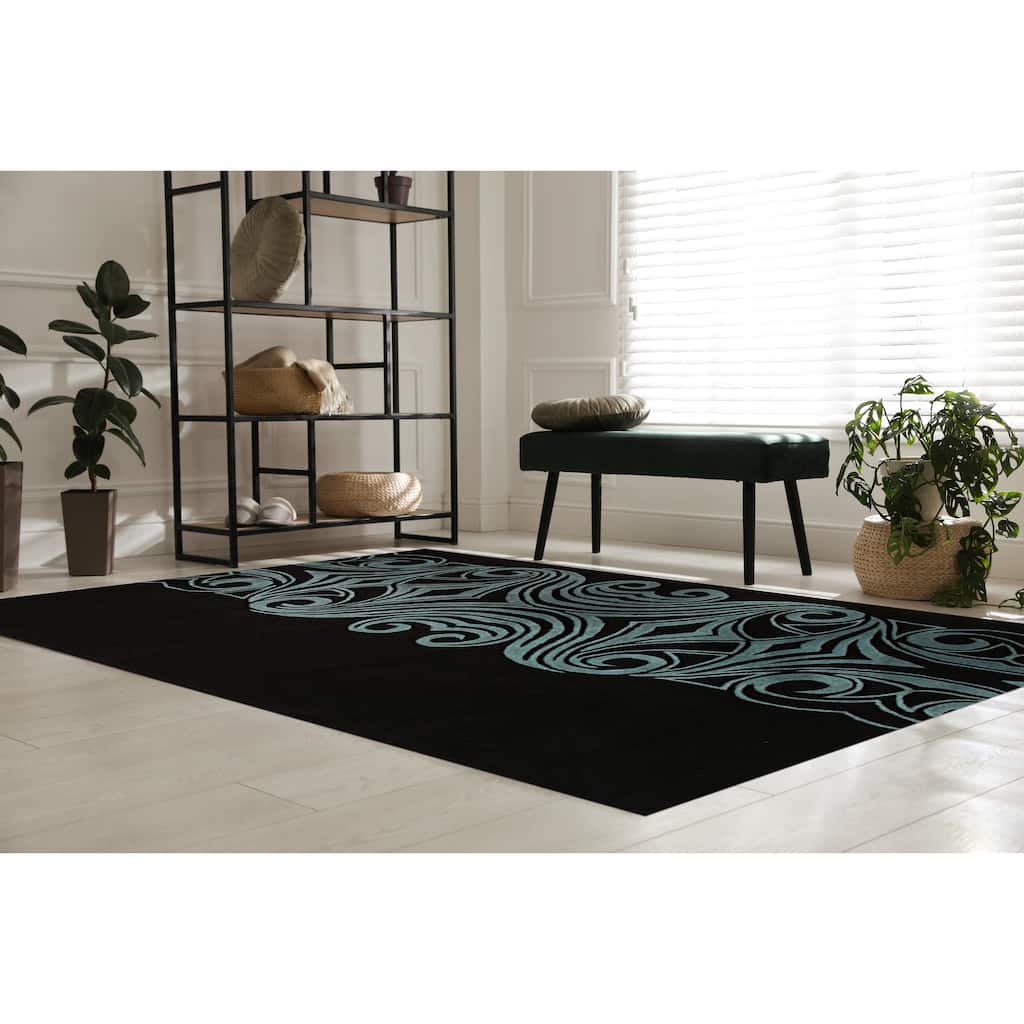 Brown Transitional Transitional Wiled Tufted Area Rug - Elegant and Timeless Design - 5' x 8'