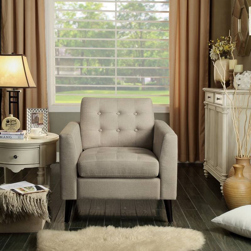Grana Tufted Buttons Foam-padded Armchair, Loveseat in Multiple Colors