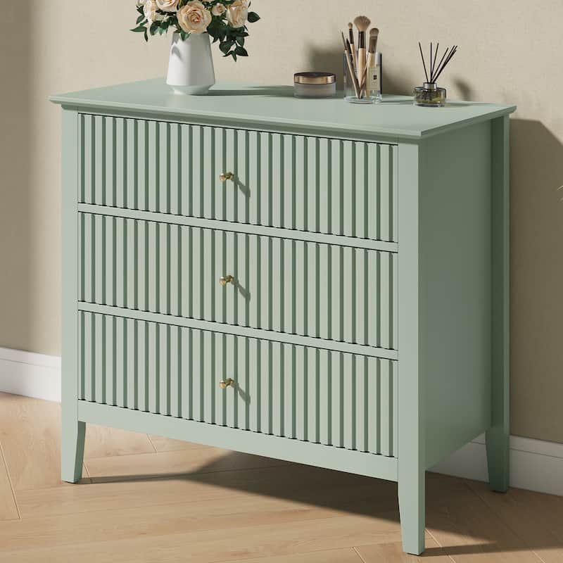 Fluted 3 Drawer Dresser