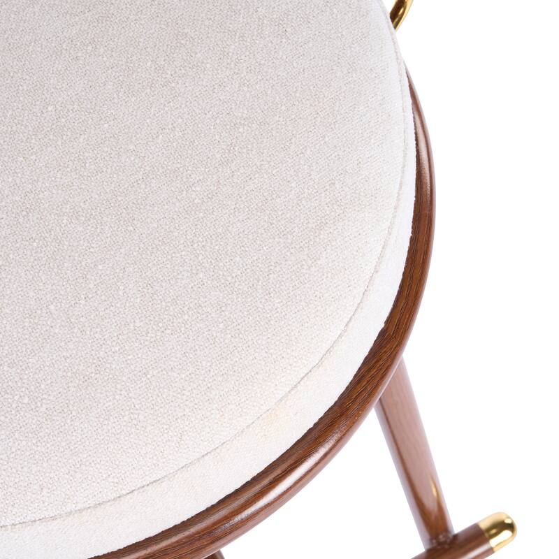 Christopher Knight Home - Chaya Modern Upholstered Bar Stools with Metal Frame and Walnut Finish, Set of 2