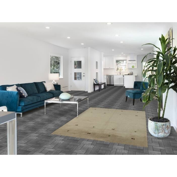 Hand Knotted Oriental 100% Wool Carpet Tribal Animal Pictorial Beige & Ivories Gabbeh Area Rug - 6' 6'' X 4' 7''