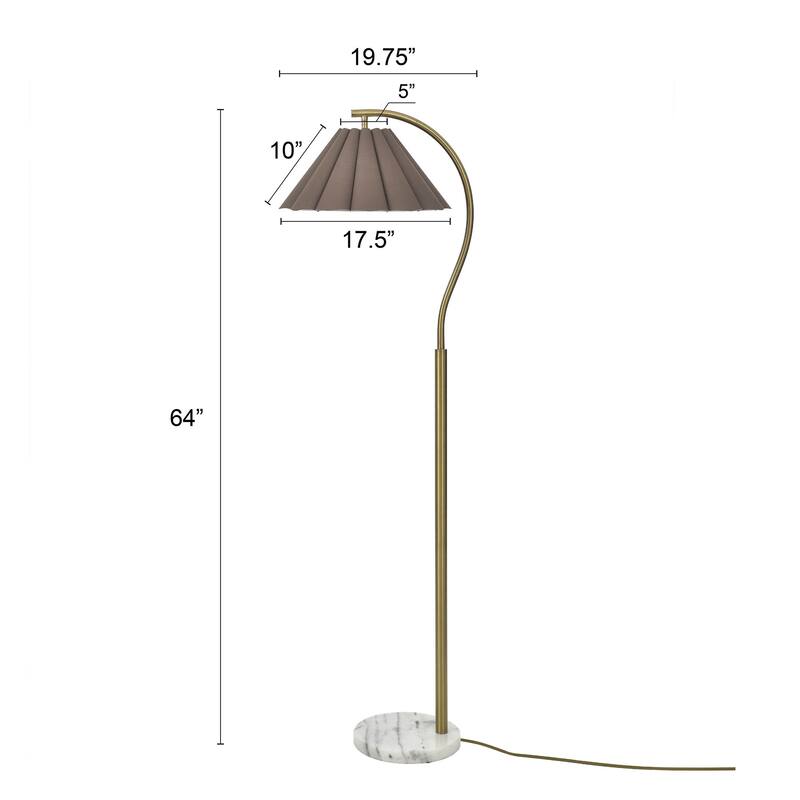 Tamara Day for Stylecraft Vivienne Floor Lamp - White Marble & Polished Brass