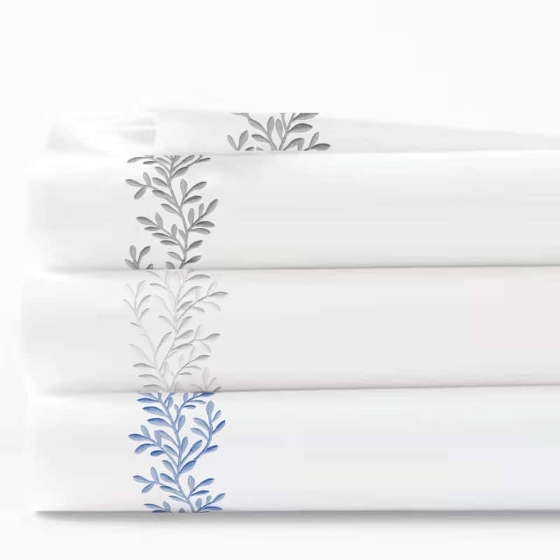 Home Sweet Home Collection 600TC Cotton Floral Embroidery Duvet Set - 3 Color