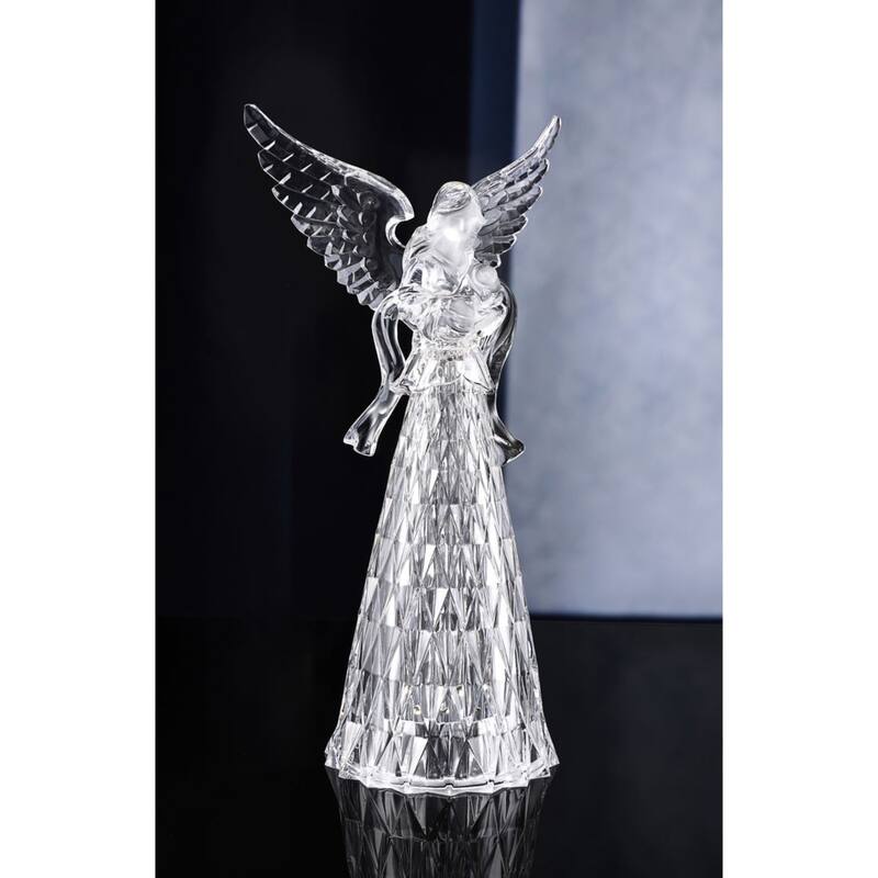 Set of 3 LED Angel With Baby Christmas Tabletop Decorations 13" Clear