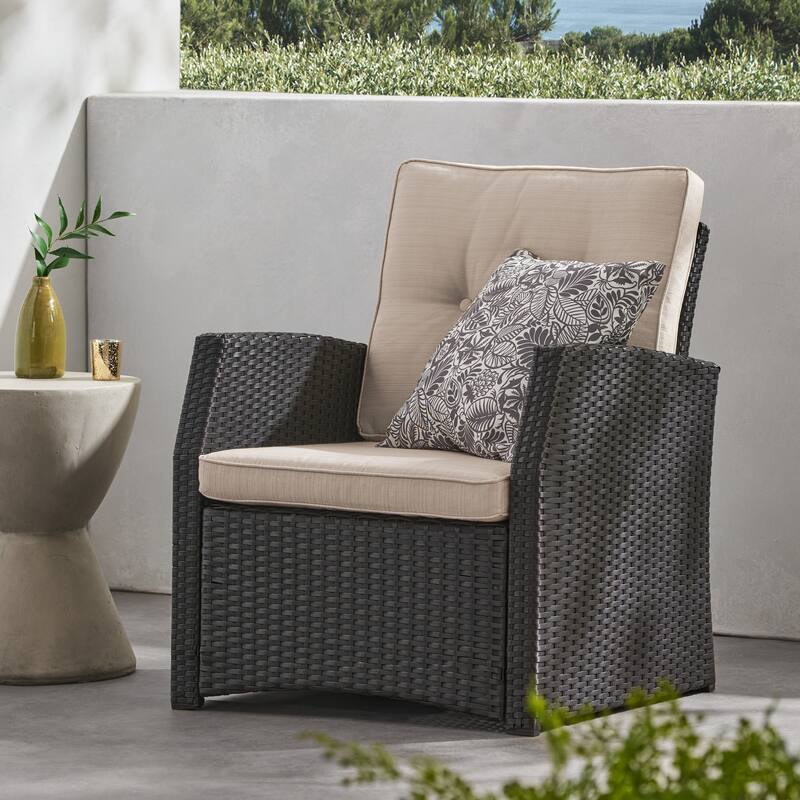 Roomfitters St Marta Outdoor Wicker Single Sofa Chair with Water Resistant Cushions, Patio Armchair - Single Unit