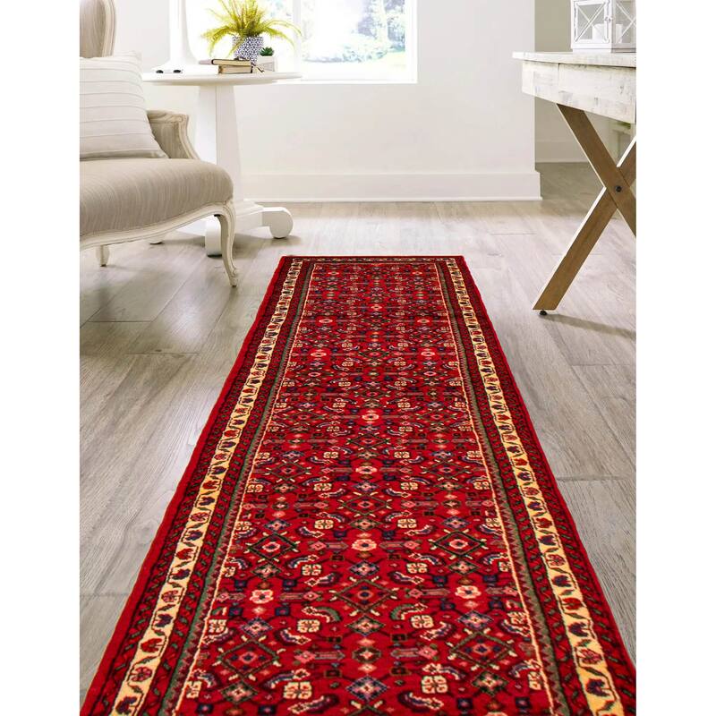 ECARPETGALLERY Hand-knotted Andelz Red Wool Rug - 2'11 x 9'6