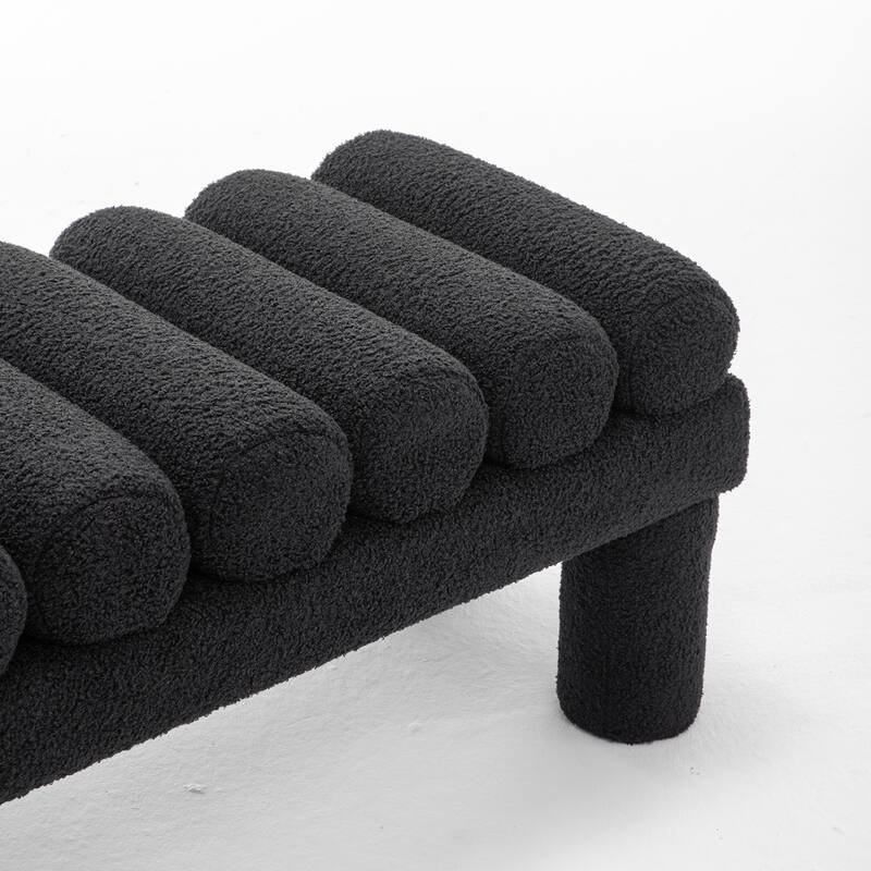 SEYNAR Modern Teddy Velvet Upholstered Rentangle Ottoman