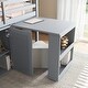 preview thumbnail 16 of 21, Twin Loft Bed with Pull-Out Desk, Built-in Cabinets, Drawers, Shelves, and Safety Guardrail, Solid Rubber Wood Frame with Ladder