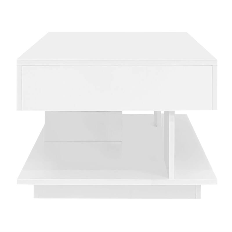 41.3''-76.7'' Extendable Coffee Table, Efficient Central Coffee Table with Multiple Storage Compartments