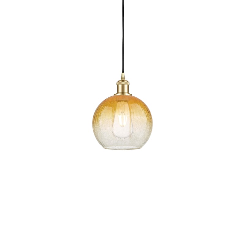 Innovations Lighting 516-1P-11-8 Brookhaven Globe Pendant Brookhaven - Satin Gold / Amber
