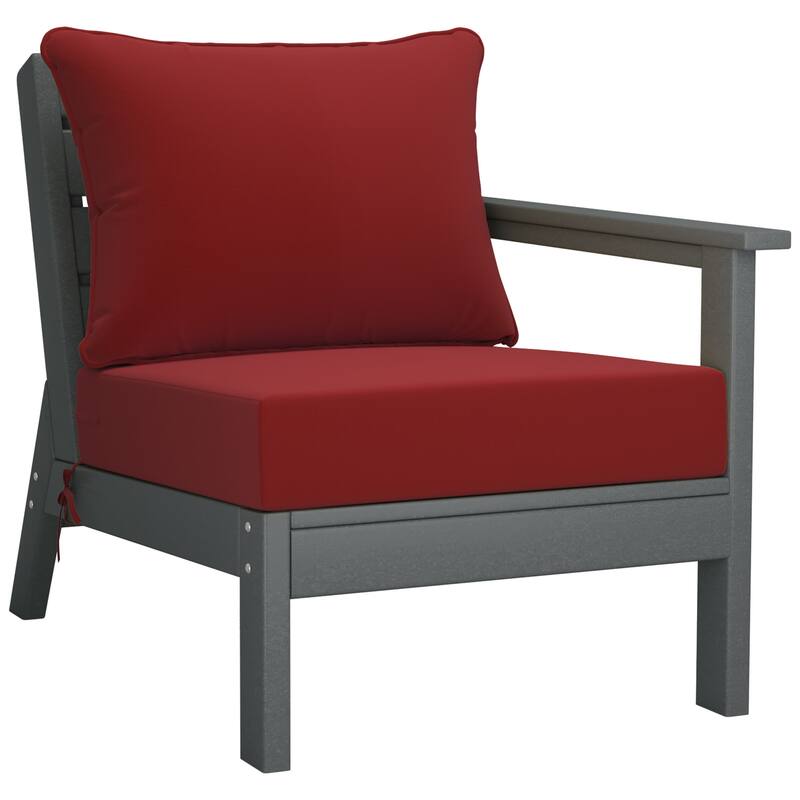 Birchwood All Weather HDPE Outdoor Patio Gray Deep Seating Conversation Set (6-Piece Set)