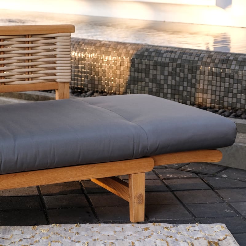 Cambridge Casual Auburn Teak Outdoor Sofa Daybed with Sunbrella Cushion