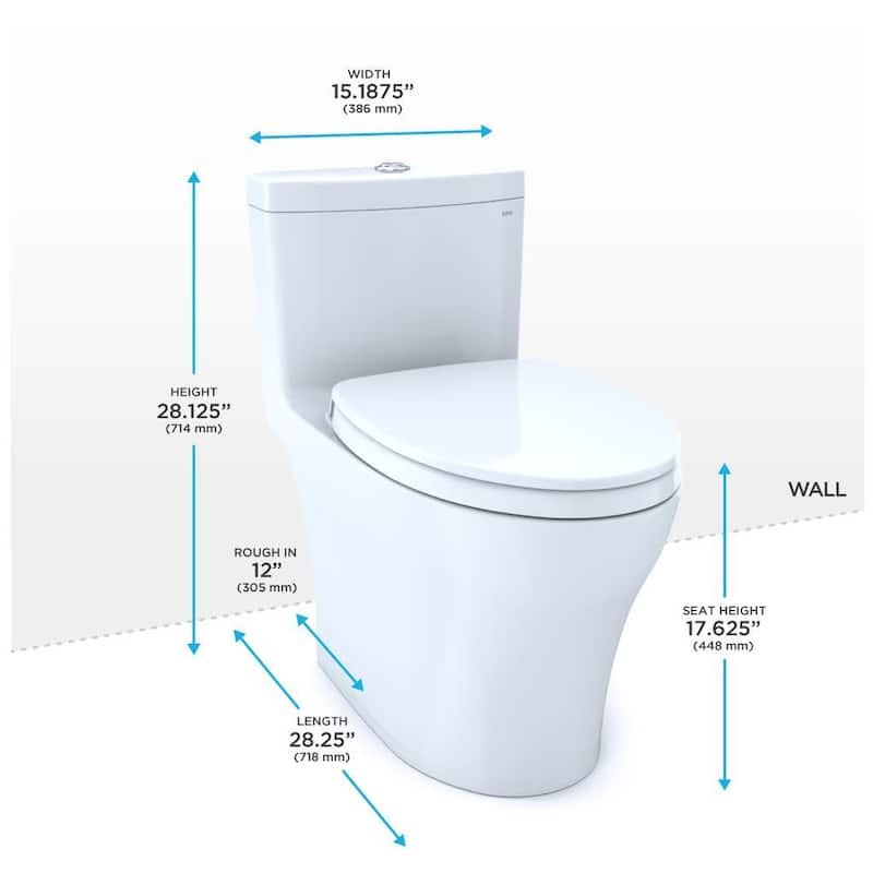 TOTO MS646124CEMFN Aquia IV 0.9 / 1.28 GPF Dual Flush One Piece