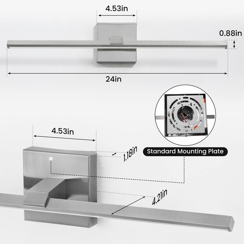 Modern Vanity Lighting Fixtures 24/32/39'' Bathroom Vanity Lights Over Mirror Wall Sconce for Bathroom