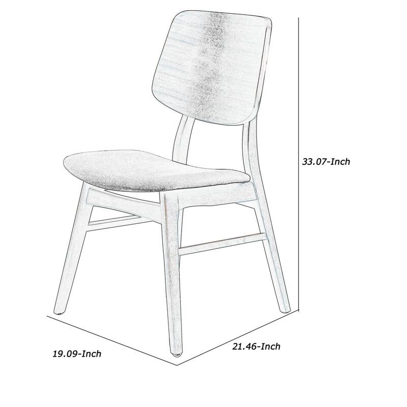 Brown/White Fabric Upholstered Wood Frame Dining Chair, Set of 2, Sturdy Dining Chair for Dining Rooms - 20.5