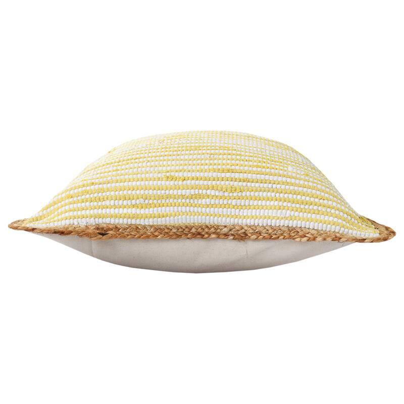 Sevita Striped Jute Bordered Throw Pillow