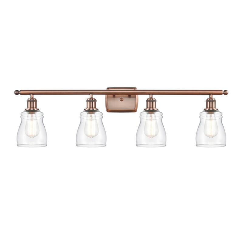 Innovations Lighting Ellery 4 Light 36" Wide Bathroom Vanity Light - Antique Copper / Clear