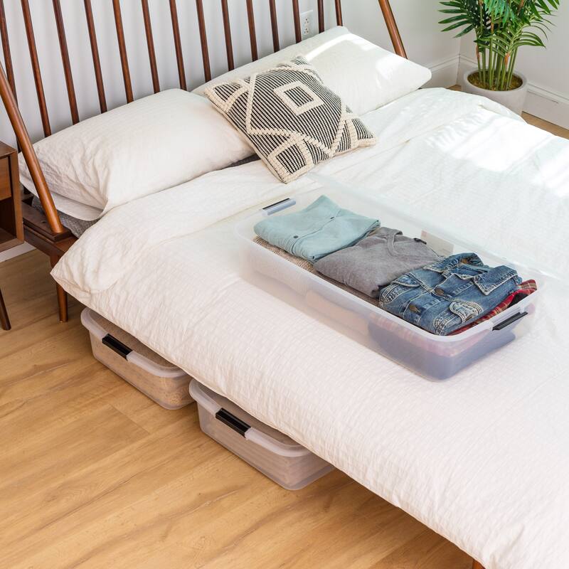 IRIS USA® Underbed Chest 50 Qt Buckle Lid - Clear