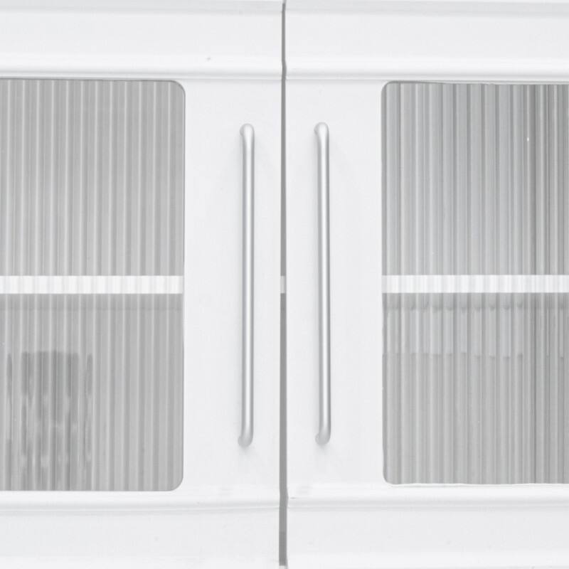 Modern 102" W Wall Unit Entertainment Center for TVs up to 75", Large Media TV Console with Glass Doors and Drawers