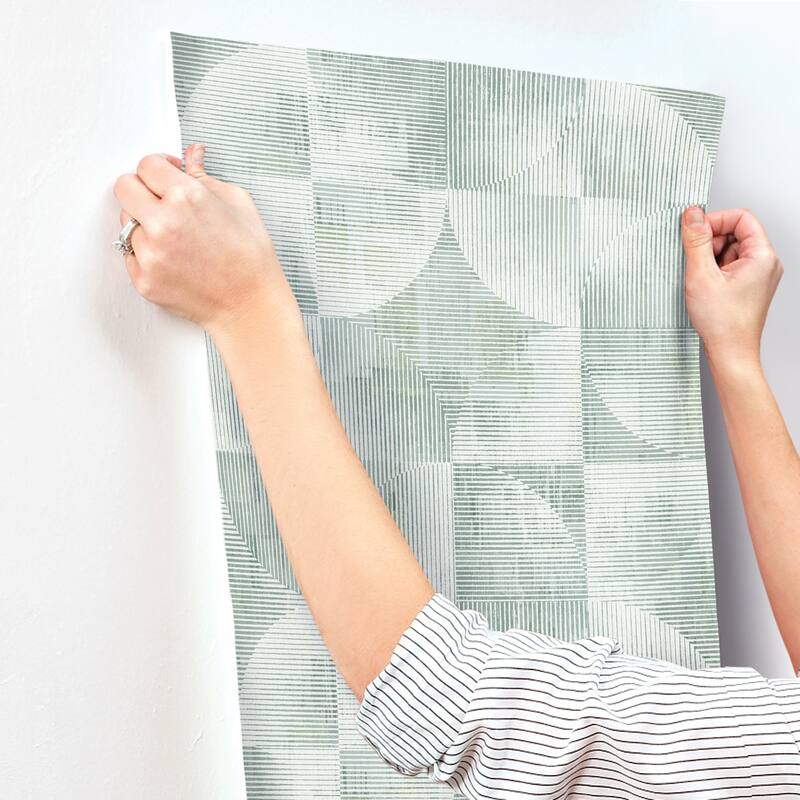 A-Street Prints Woodbine Sage Abstract Geometric Wallpaper