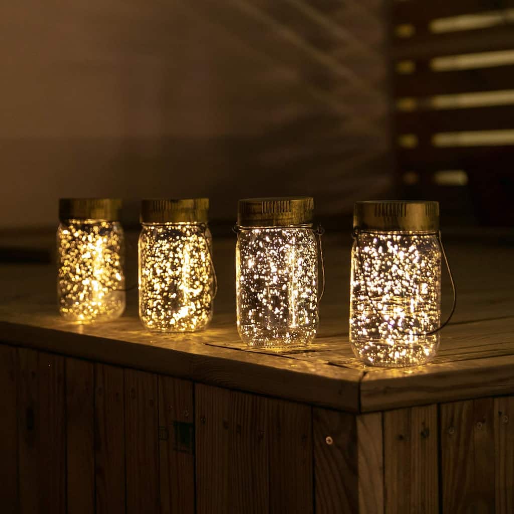 Solar Hanging Lights Outdoor Decorative - 4 Pack - Medium