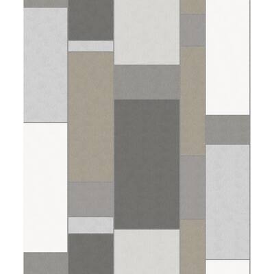 Harding, De Stijl Geometric 33' L X 20.5" W, Art Deco Wallpaper Roll