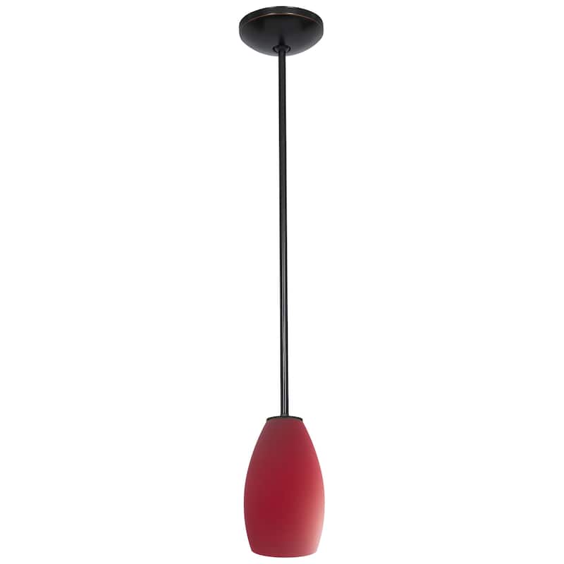 Access Lighting Champagne 1 Light LED Pendant - 5" Wide with Red Glass