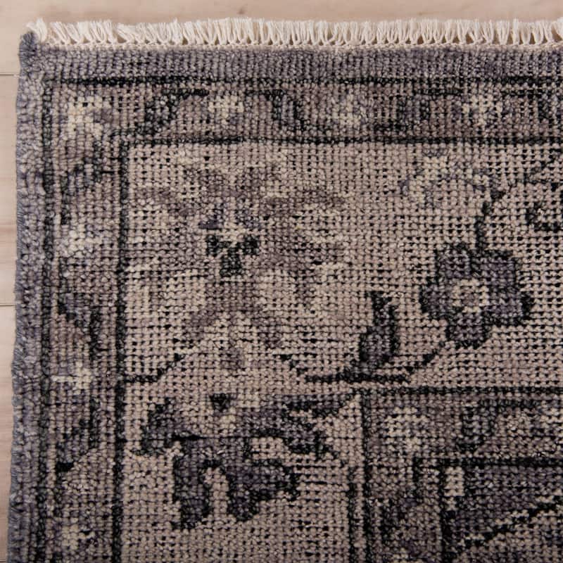 Alora Decor Antique Hand-Knotted Gray and Beige Medallion Rug