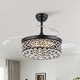 preview thumbnail 14 of 43, Kviflon 48'' Crystal Ceiling Fan with Lights and Remote 6 Speed, 3 Light Change Retractable Blades Chandelier Ceiling Fan