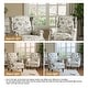preview thumbnail 75 of 85, 2 Set Transitional Patterned Wingback Accent Chairs with NailHead