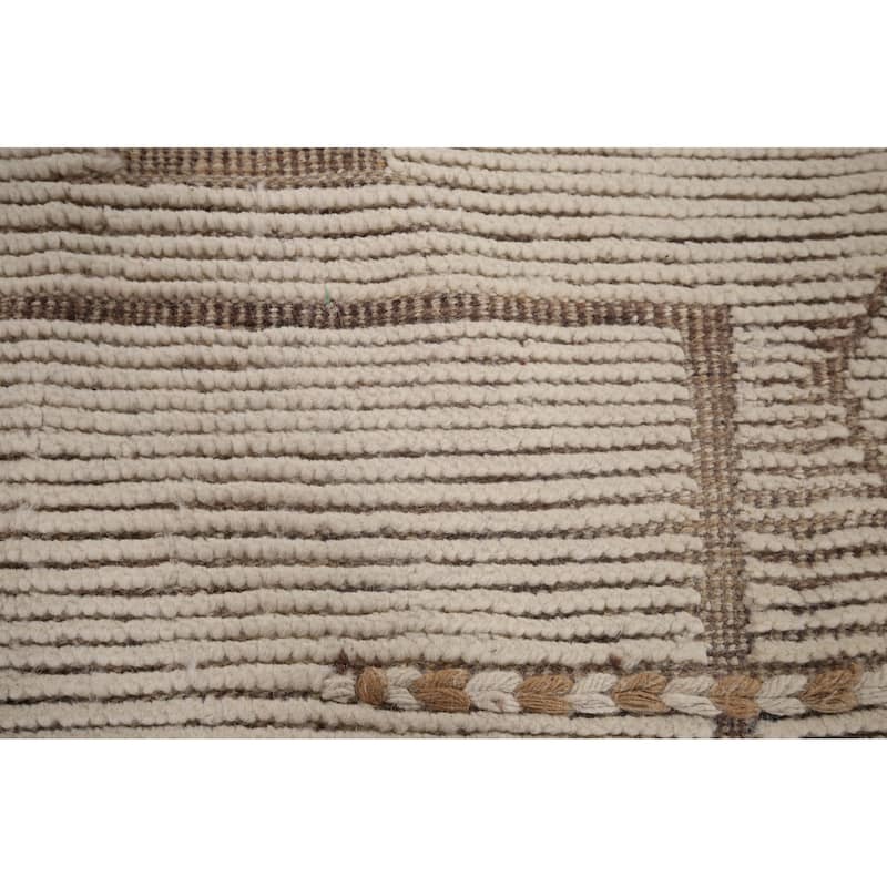 Earth Tone Moroccan Oriental Area Rug Handmade Wool Carpet - 6'0"x 9'4"