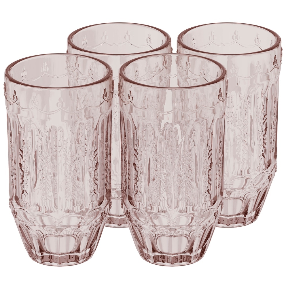 Three Red Pear Kitchen Drinking Glasses Tall Juice Tumblers 