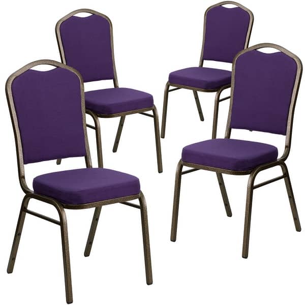 slide 2 of 27, 4 Pack Crown Back Stacking Banquet Chair