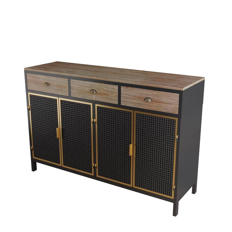 Modern Buffets Sideboard with Top Drawers, Freestanding Sideboard Storage Cabinet