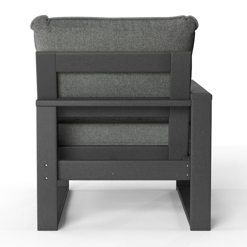 Polytrends Endless Patio Deep Seating Left Arm Chair with Gray Frame