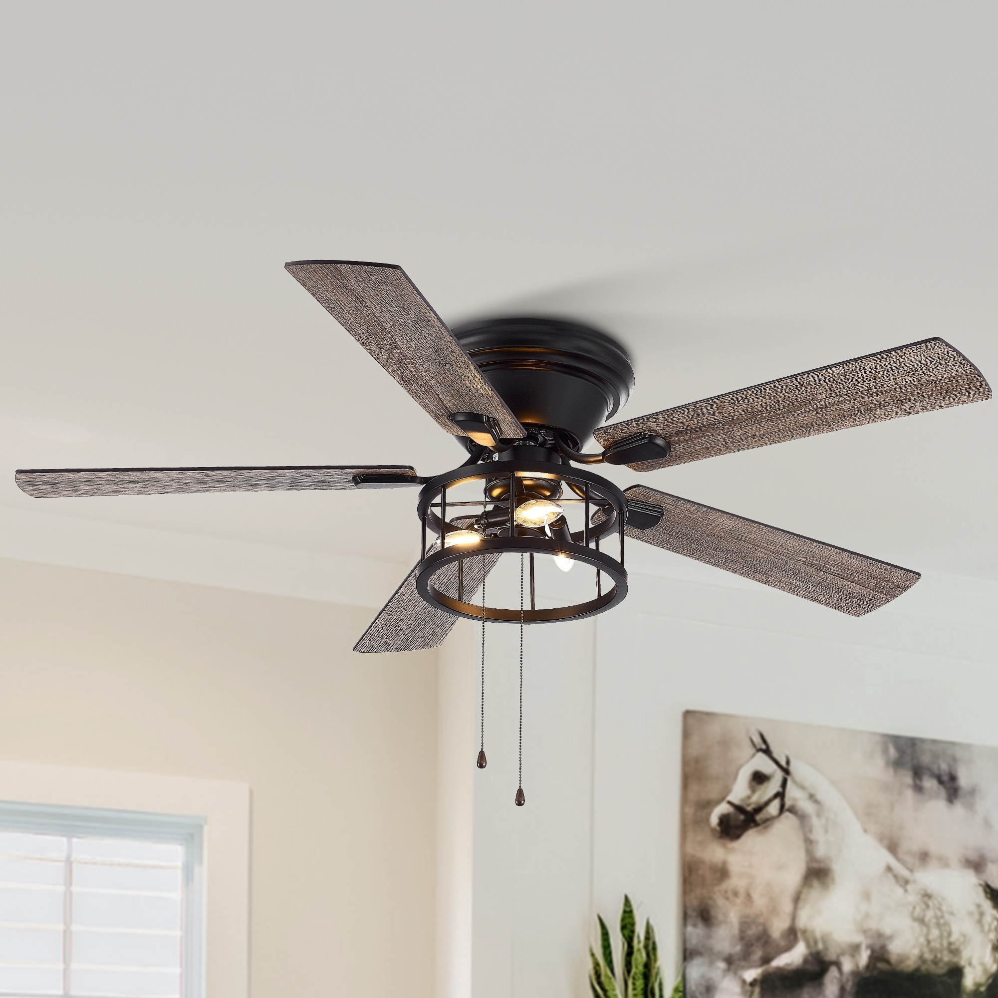 Ceiling fan with swag chain top