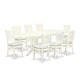 preview thumbnail 2 of 8, East West Furniture Dinette Set- an Oval Dining Table with and Linen Fabric Chairs, Linen White(Seat Type & Pieces Options)