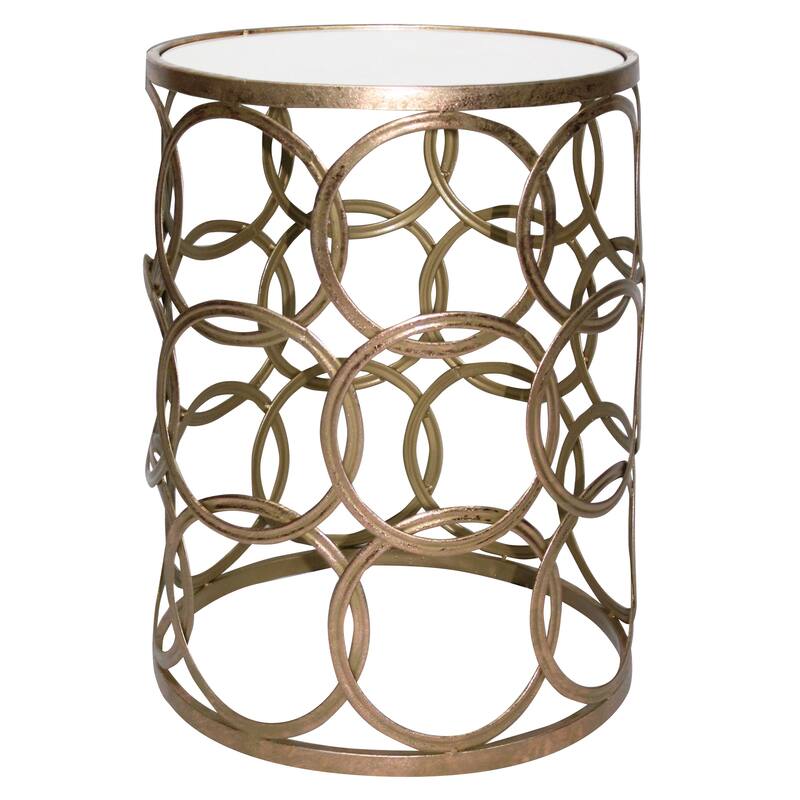 FirsTime & Co. Gilded Circles Table, Iron, 16.75 x 16.75 x 22 in, American Designed